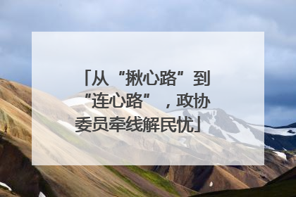 从“揪心路”到“连心路”，政协委员牵线解民忧