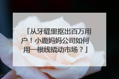 从牙缝里抠出百万用户！小鹿妈妈公司如何用一根线撬动市场？