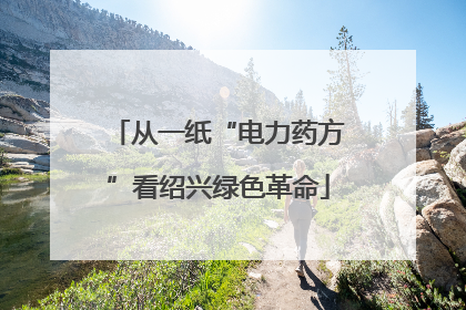 从一纸“电力药方”看绍兴绿色革命