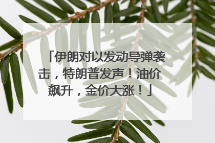 伊朗对以发动导弹袭击，特朗普发声！油价飙升，金价大涨！