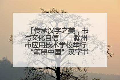 传承汉字之美，书写文化自信——滁州市应用技术学校举行“笔墨中国”汉字书写比赛表彰大会