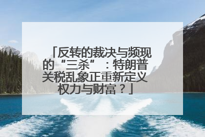 反转的裁决与频现的“三杀”：特朗普关税乱象正重新定义权力与财富？