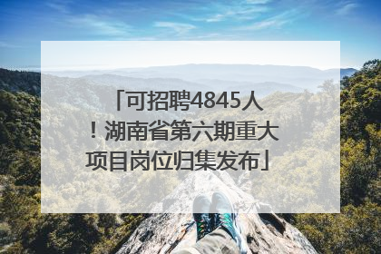 可招聘4845人！湖南省第六期重大项目岗位归集发布