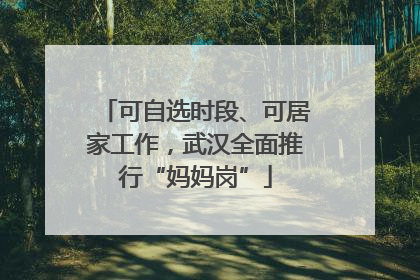可自选时段、可居家工作，武汉全面推行“妈妈岗”