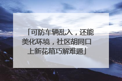可防车辆乱入，还能美化环境，社区胡同口上新花箱巧解难题