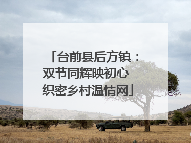 台前县后方镇：双节同辉映初心 织密乡村温情网