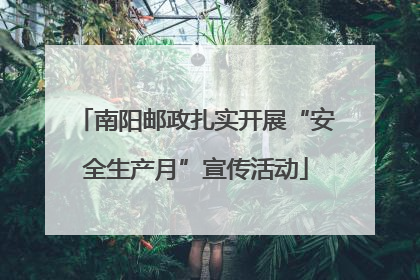 南阳邮政扎实开展“安全生产月”宣传活动