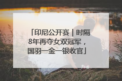 印尼公开赛|时隔8年再夺女双冠军,国羽一金一银收官