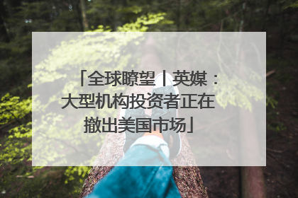 全球瞭望丨英媒：大型机构投资者正在撤出美国市场