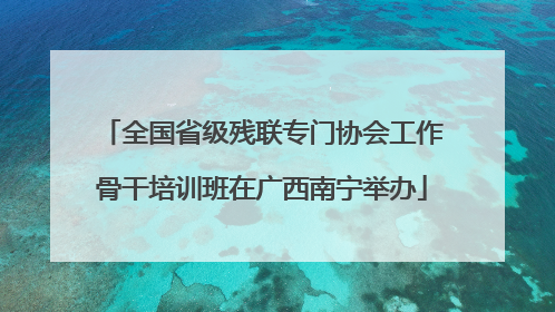 全国省级残联专门协会工作骨干培训班在广西南宁举办