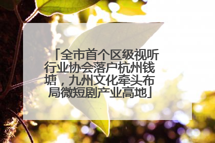 全市首个区级视听行业协会落户杭州钱塘，九州文化牵头布局微短剧产业高地