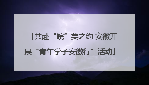 共赴“皖”美之约 安徽开展“青年学子安徽行”活动