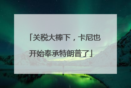 关税大棒下，卡尼也开始奉承特朗普了