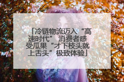 冷链物流迈入“高速时代” 消费者感受瓜果“才下枝头就上舌头”极致体验