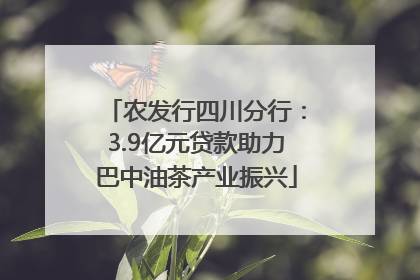 农发行四川分行：3.9亿元贷款助力巴中油茶产业振兴