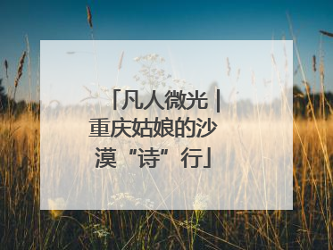 凡人微光｜重庆姑娘的沙漠“诗”行
