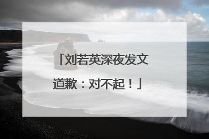 刘若英深夜发文道歉：对不起！
