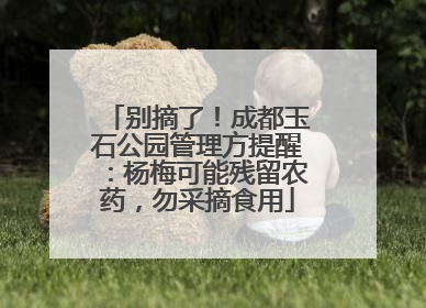 别摘了！成都玉石公园管理方提醒：杨梅可能残留农药，勿采摘食用