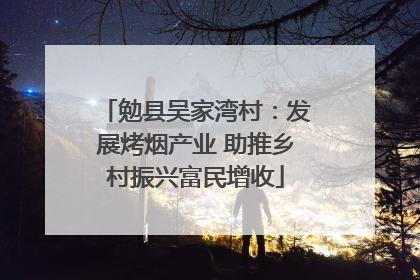 勉县吴家湾村：发展烤烟产业 助推乡村振兴富民增收