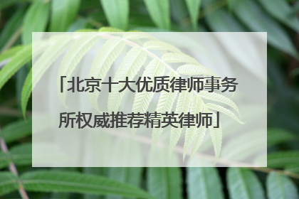 北京十大优质律师事务所权威推荐精英律师