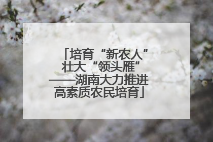 培育“新农人” 壮大“领头雁”——湖南大力推进高素质农民培育