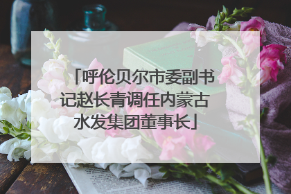 呼伦贝尔市委副书记赵长青调任内蒙古水发集团董事长