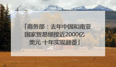商务部：去年中国和南亚国家贸易额接近2000亿美元 十年实现翻番
