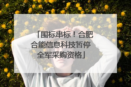 围标串标！合肥合能信息科技暂停全军采购资格