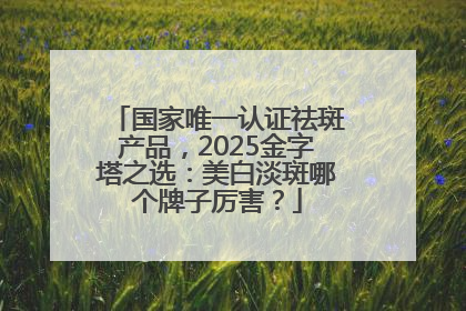 国家唯一认证祛斑产品，2025金字塔之选：美白淡斑哪个牌子厉害？