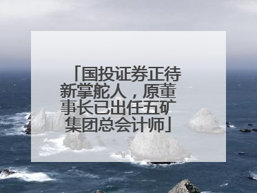 国投证券正待新掌舵人，原董事长已出任五矿集团总会计师