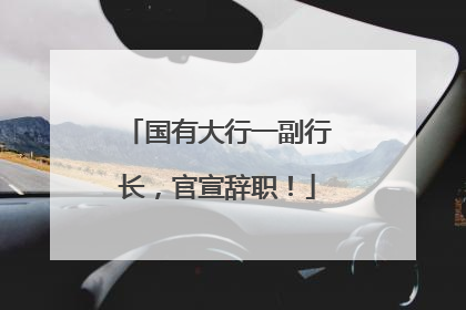 国有大行一副行长，官宣辞职！