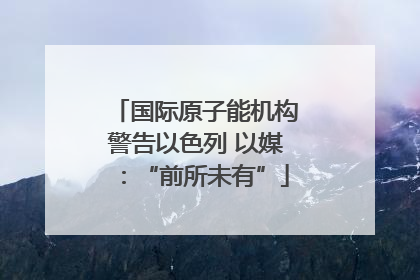 国际原子能机构警告以色列 以媒：“前所未有”
