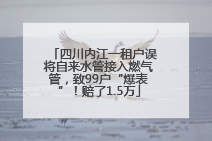 四川内江一租户误将自来水管接入燃气管，致99户“爆表”！赔了1.5万