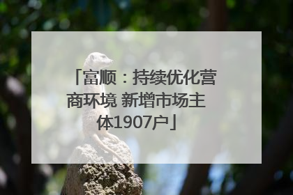 富顺：持续优化营商环境 新增市场主体1907户