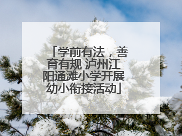 学前有法，善育有规 泸州江阳通滩小学开展幼小衔接活动