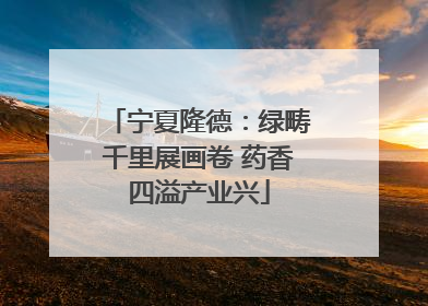 宁夏隆德：绿畴千里展画卷 药香四溢产业兴
