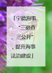 宁德海事：“三必查、三公开”，提升海事法治建设