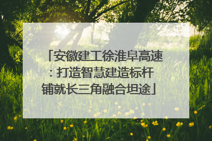 安徽建工徐淮阜高速：打造智慧建造标杆 铺就长三角融合坦途
