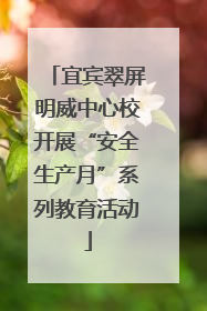 宜宾翠屏明威中心校开展“安全生产月”系列教育活动