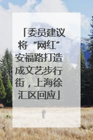 委员建议将“网红”安福路打造成文艺步行街，上海徐汇区回应