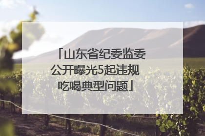 山东省纪委监委公开曝光5起违规吃喝典型问题