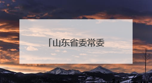 山东省委常委会召开会议