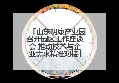 山东明康产业园召开园区工作座谈会 推动技术与企业需求精准对接