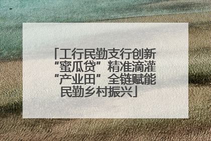 工行民勤支行创新“蜜瓜贷”精准滴灌“产业田”全链赋能民勤乡村振兴