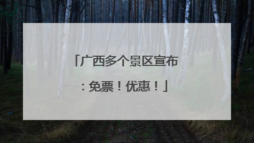 广西多个景区宣布：免票！优惠！