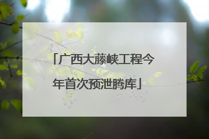 广西大藤峡工程今年首次预泄腾库
