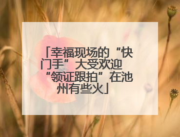 幸福现场的“快门手”大受欢迎 “领证跟拍”在池州有些火