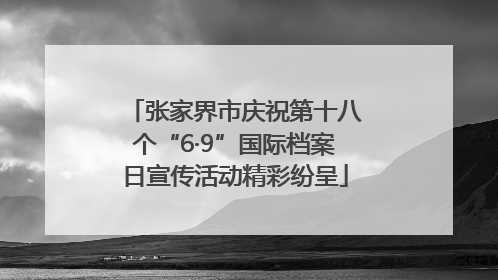 张家界市庆祝第十八个“6·9”国际档案日宣传活动精彩纷呈