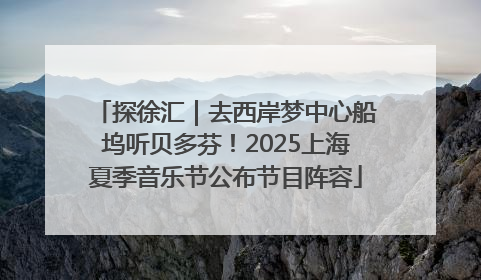 探徐汇｜去西岸梦中心船坞听贝多芬！2025上海夏季音乐节公布节目阵容