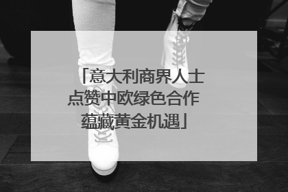 意大利商界人士点赞中欧绿色合作蕴藏黄金机遇